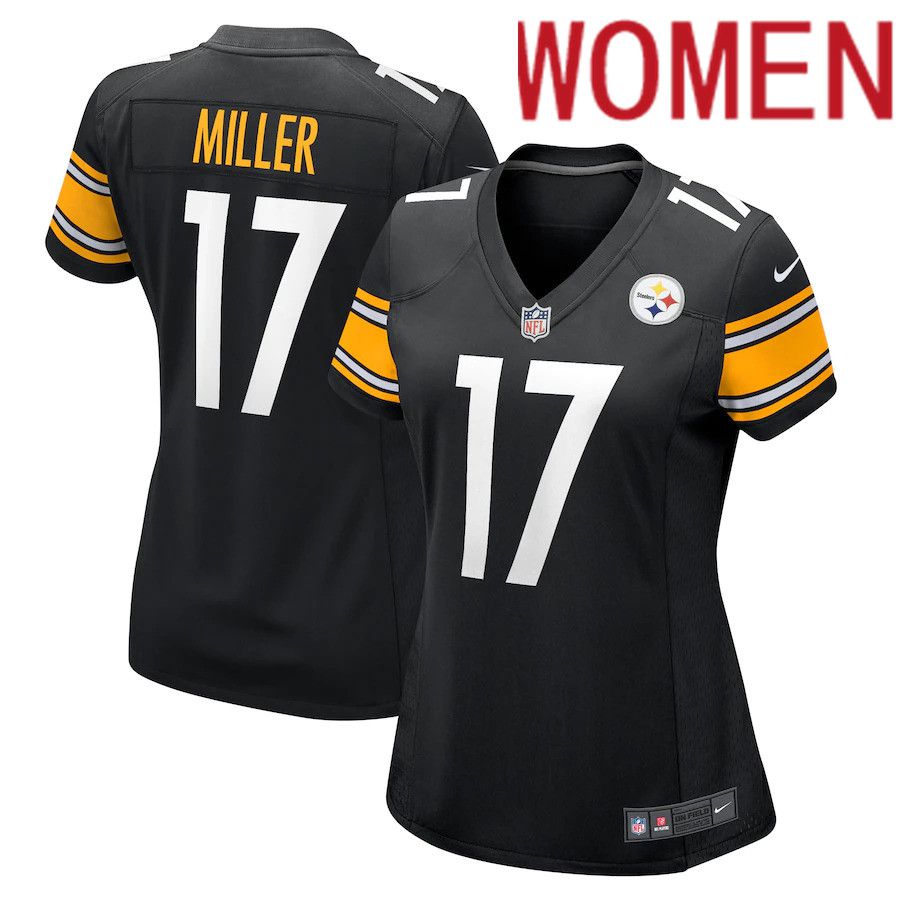 Women Pittsburgh Steelers 17 Anthony Miller Nike Black Game NFL Jersey